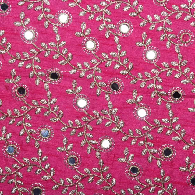 Rajasthani-royal feel elegant style ornamented mirror leafy fabric