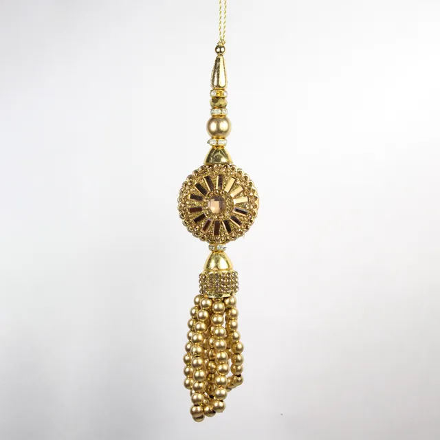 Disc-of-the-mighty ornamental sign beads in glory stone finesse tassel