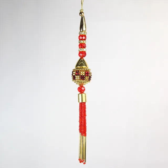 Red shades merry tints beads in festivities stones royal grand tassels