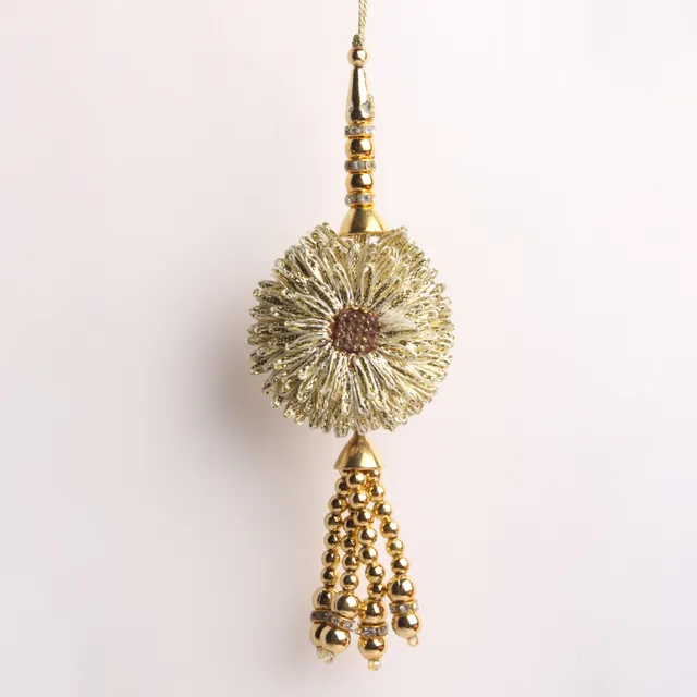 Dahlia-of-Zari-Royalty floral elements classy impressive beads tassel