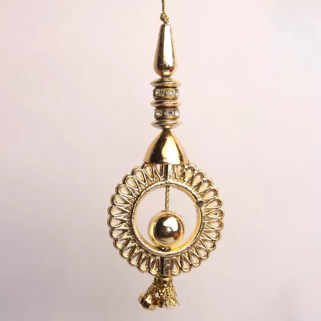 Sunflower-medallion beads with rhinestone rivets festive dressy tassels