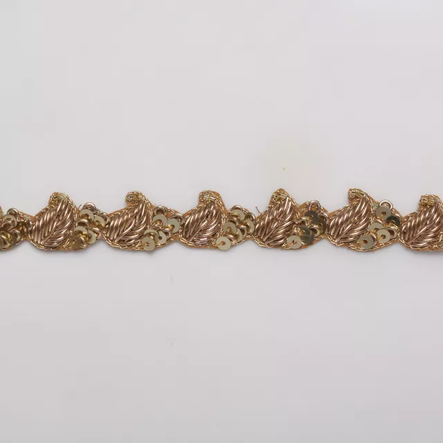 Thin-stylish leaf of kings royal embellishment Zardosi precious lace