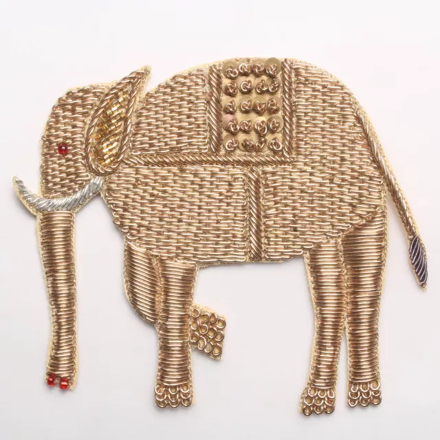 Grand elephant festive patch/Zardosi-fill-patch/Artistic-animal-patch