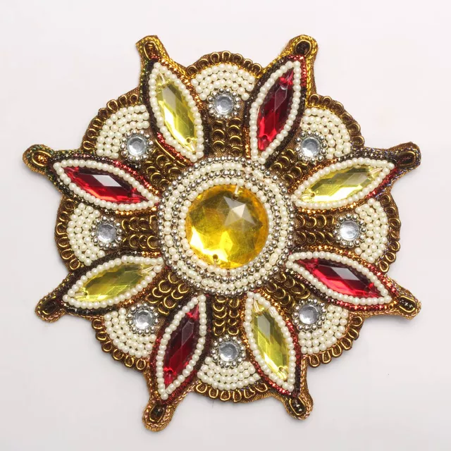 Royal bindi festal bridal patch/Floral-beads-patch/Zardosi-stone-patch