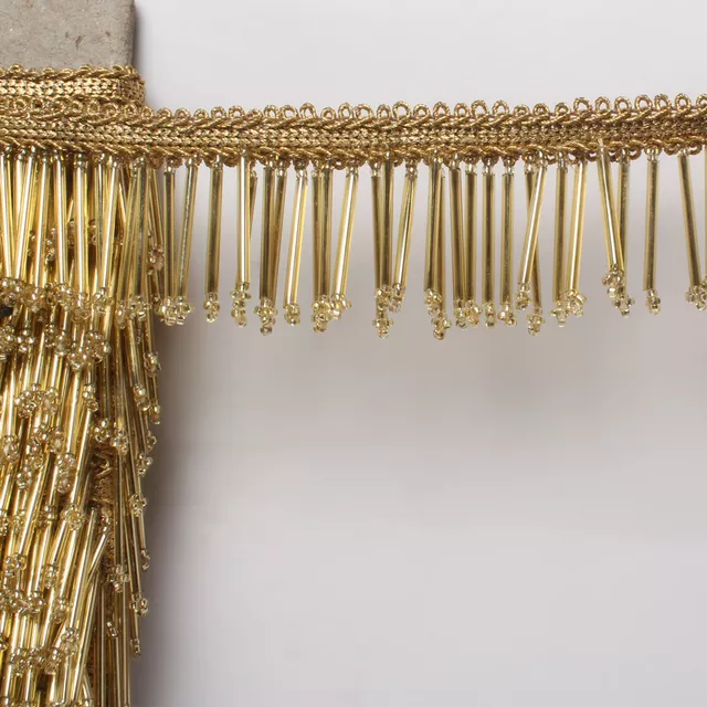 Antique-gold fancy tint pipe laces/Zari-ribbon-lace/Bead-lace/DIY-lace