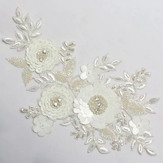 Floral-rich white corsage patch/Grand-patch/Sequins-patch/Party-patch