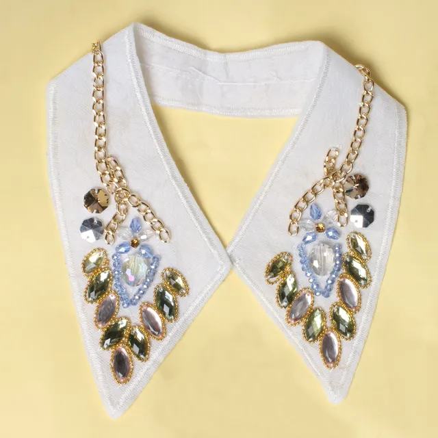 Angelic-white Majestic embellished collar/Neckline-collar/Beads-collar