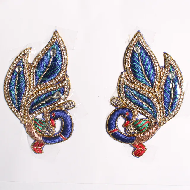 Rich regal stylish patches/Peacock-Zardosi-patch/Twin-designer-patch