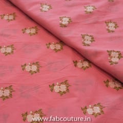 Pink With gold Khadi Cotton Print