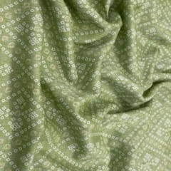 Mint Green Bandhej Rayon Print (1.6 Meter Cut Piece )
