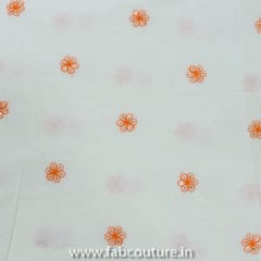 Off-White Cotton with Orange Booti Embroidery