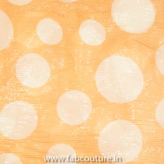 Peach Sequins Georgette Digital Dots Print