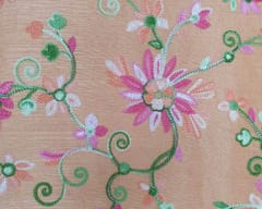 Peach Shabana Silk Embroidery