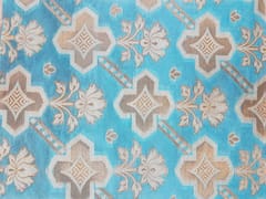 Light Blue Floral & Geometric Chanderi Jacquard