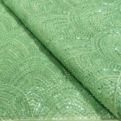 Green Net Sequins Embroidery