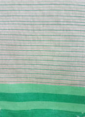 Green Pin Striped Chanderi with Patta Border