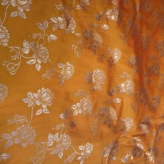 Orange Coloured Jaal Jacquard Silk
