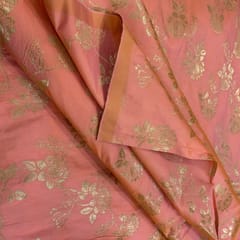 Peach Coloured  Jaal Jacquard Silk