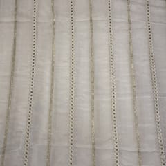 White Upada Embroidery (1.2 mtr cut piece)