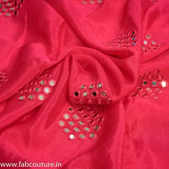 Gajri Coloured Chinon Chiffon Faux Mirror Embroidery