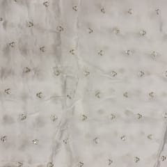 White Colour Chinon Chiffon Embroidery