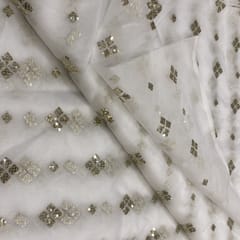 White Colour Organza Embroidery