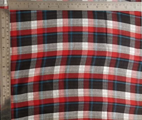 Black and Red White Yarn Dyed Check Fabric