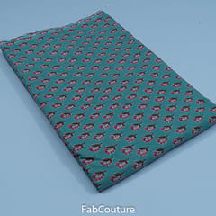 Sea Green Colour Cambric block print (1.2 Meter Cut Piece)