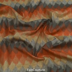 Orange Colour Flex Ikkat Print