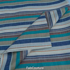 Multi Colour Cotton Khadi Uneven Stripes