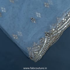 Net Mirror Embroidered 2.5 Mtr Fabric