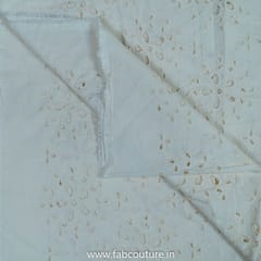 Off White Dyeable Cotton Chikan Embroidery