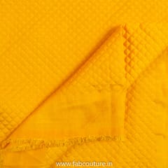 Yellow Polyster Raw Silk Quilted Fabric