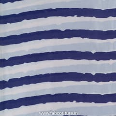 Cream & Purple Stripes Georgette Satin Print