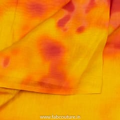 Yellow Color Chanderi Silk Tie Dye Digital Print
