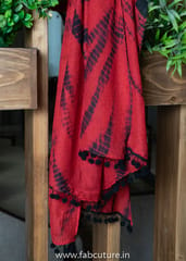 Red and Black Colour Cotton Chiffon Dupatta