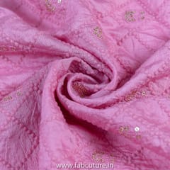 Pink Color Chanderi Embroidery