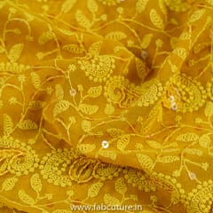 Mustard Color Georgette Embroidery