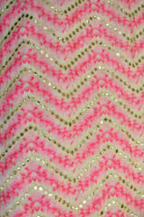 Pink Gota Patti Chinon Chiffon Fabric