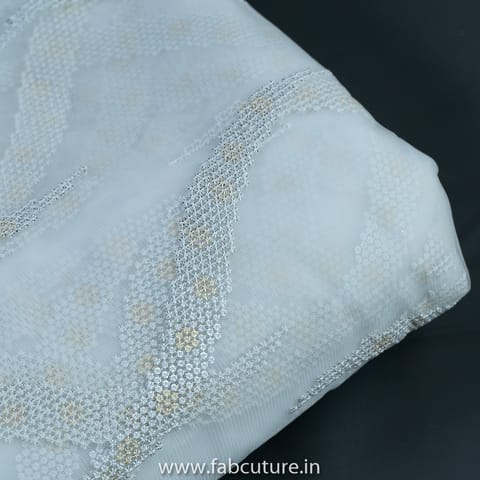 White Dyeble Net Embroidery