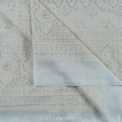 White Dyeble Georgette Embroidery