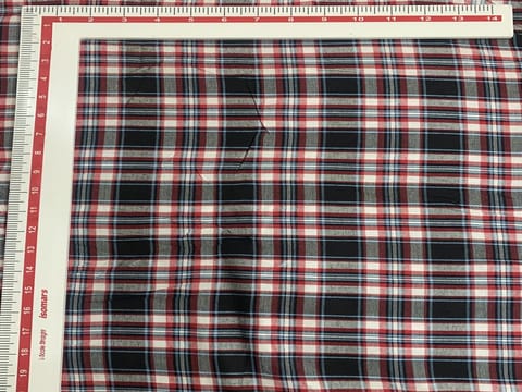 Black Box Red Yarn Dyed Viscose Check Fabric