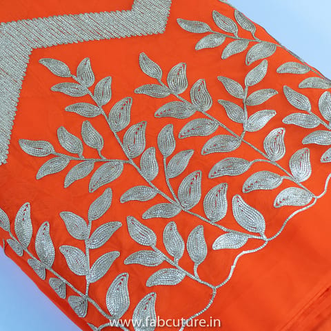 Orange Color Georgette Embroidery