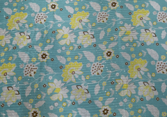 Light Blue Yellow Colour Embroidered Printed Chiffon