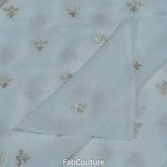 White Dyeable Georgette Embroidery (1.1 Meter Cut Piece )