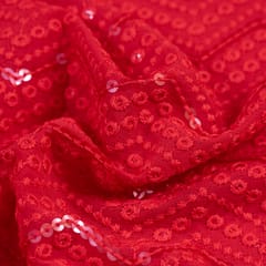 Red Georgette Lakhnavi Embroidery