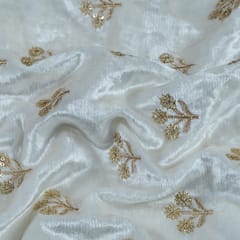 White Dyeable Velvet Embroidery