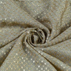 Sage Green Color Chinon Chiffon Sequins Embroidery