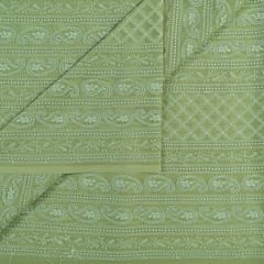 Mehendi Green Color Georgette Chikan Embroidery