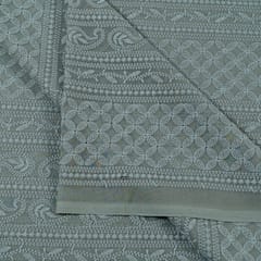 Taupe Color Georgette Chikan Embroidery